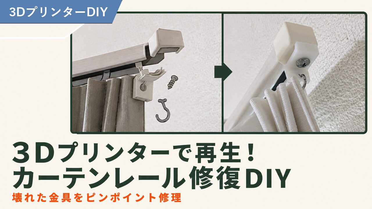 壊れたカーテンレール金具をDIYで修復