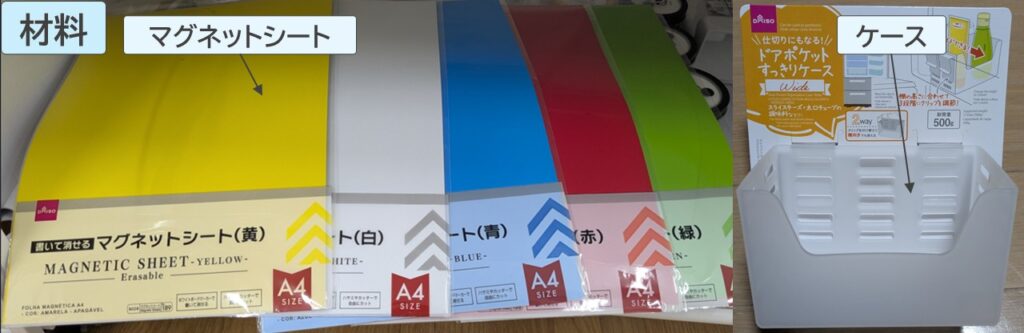 マグネットシートとケースの写真