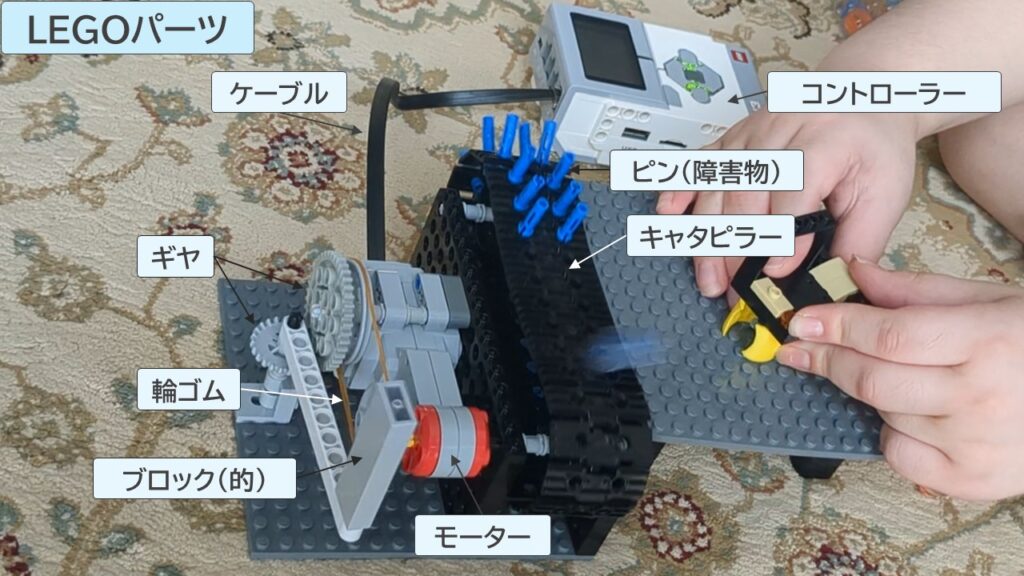 LEGO EV3 動く的あてゲームのパーツ写真
