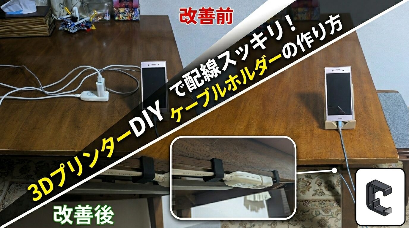3DプリンターDIYで配線スッキリ！ケーブルホルダーの作り方