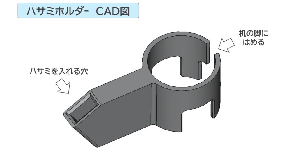ハサミホルダーのCAD図