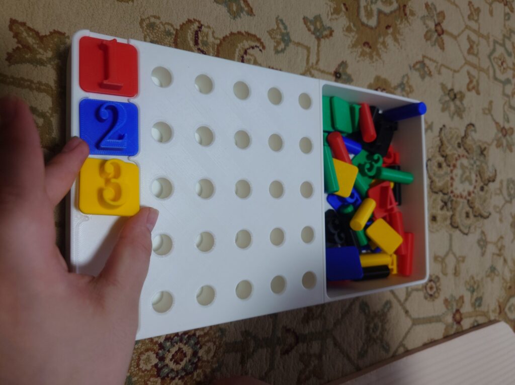 数字ピースをセットした様子